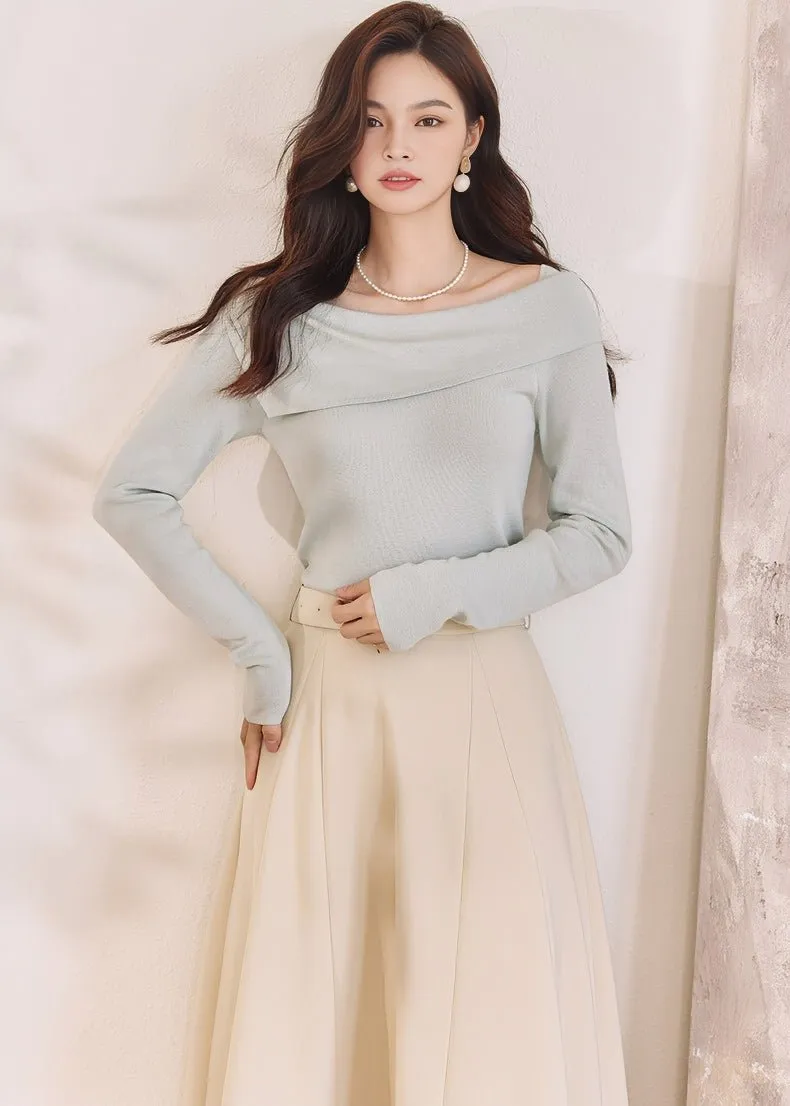 ASYMMETRIC OFF-SHOULDER SWEATER