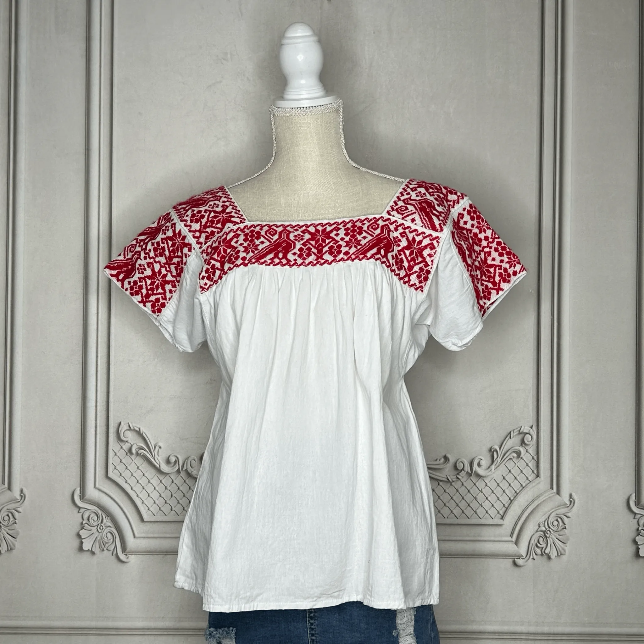 Cross Stitch Chicontepec Nahua Tunic - Floral
