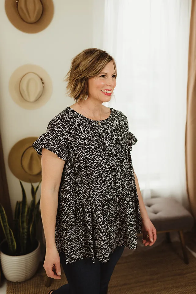 Dotted Ruffle Sleeves
