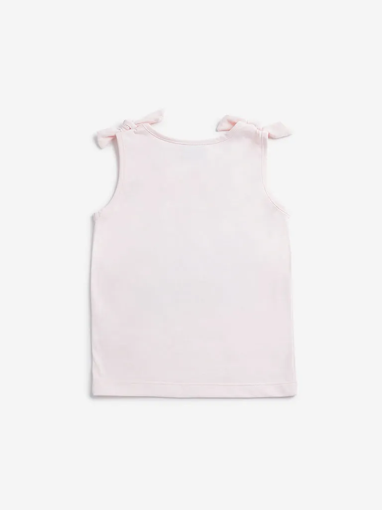 HOP Kids Light Pink Sequinned T-Shirt